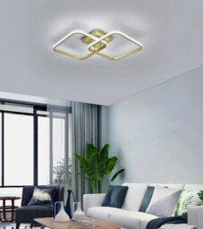 Led Ceiling Light 6500K Gold Ceiling Lamp Bedroom Living Room 64Cm - thumbnail 1