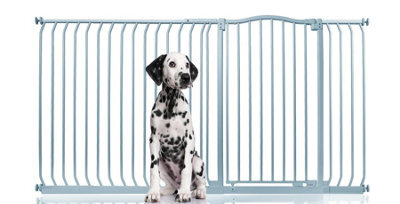 Bettacare Extra Tall Curved Top Dog Gate, 189Cm - 198Cm, Matt Grey, Extra Tall 100Cm In Height, Pressure Fit Pet Gate - image 1
