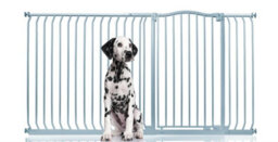 Bettacare Extra Tall Curved Top Dog Gate, 189Cm - 198Cm, Matt Grey, Extra Tall 100Cm In Height, Pressure Fit Pet Gate - thumbnail 1