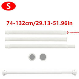 White S Size Telescopic Shower Curtain Rod 74-132Cm Diameter 25mm - thumbnail 2
