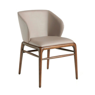 Angel Cerda Stylish Dark Mink Leatherette Dining Chair - image 1