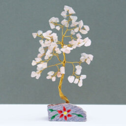 Serenityy Rose Quartz Gemstone Tree With 80 Stones, Pink Gem Rock Base, 240G - thumbnail 1