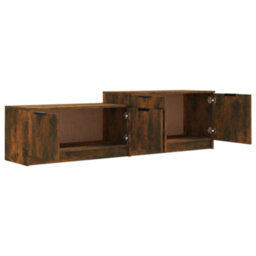 Berkfield Tv Cabinet Smoked Oak 158.5X36X45 Cm Engineered Wood - thumbnail 6