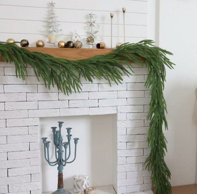 The Chair Cover Company 9Ft Christmas Garland Real Touch Norfolk Pine, Artificial Greenery Garland For Mantlepiece, Fireplace, Table, Staircase, Doorway, - image 1