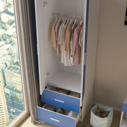 Urbn-Living White - White 2-Door 2-Drawer Wardrobe - thumbnail 7