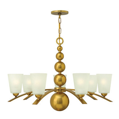 Elegant 7 Bulb Vintage Brass Chandelier Pendant Light With Led E27 Bulbs