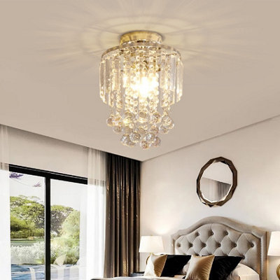 Living And Home Modern 23Cm Dia Chandelier Droplet Crystal Ball Chrome Mount Ceiling Light Fixture - image 1