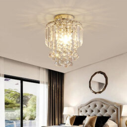Living And Home Modern 23Cm Dia Chandelier Droplet Crystal Ball Chrome Mount Ceiling Light Fixture