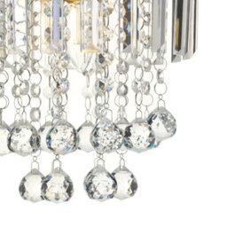 Living And Home Modern 23Cm Dia Chandelier Droplet Crystal Ball Chrome Mount Ceiling Light Fixture - thumbnail 6