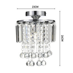 Living And Home Modern 23Cm Dia Chandelier Droplet Crystal Ball Chrome Mount Ceiling Light Fixture - thumbnail 9