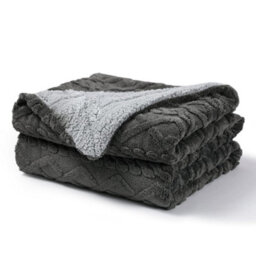 Pagnanno. Pagnanno Sherpa Teddy Fleece Blanket Fluffy Double Layered Bed And Sofa Throw For Families, Couples, Grey, Double - thumbnail 1