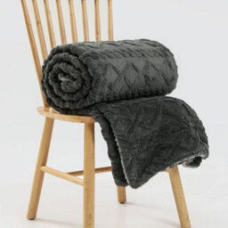 Pagnanno. Pagnanno Sherpa Teddy Fleece Blanket Fluffy Double Layered Bed And Sofa Throw For Families, Couples, Grey, Double - thumbnail 3