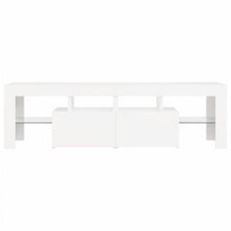 Berkfield Tv Cabinet With Led Lights White 140X36.5X40 Cm - thumbnail 8