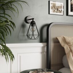 GoodHome Smertrio Matt Black Paint Effect Wired Wall Light - thumbnail 6