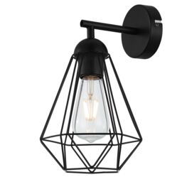 GoodHome Smertrio Matt Black Paint Effect Wired Wall Light - thumbnail 2