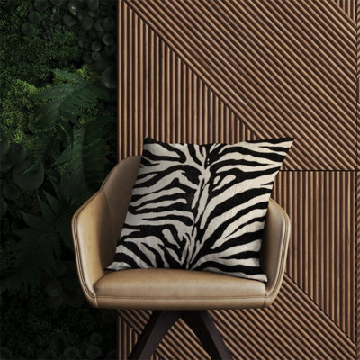 Warren Reed Designer White Tiger Print Outdoor Cushion 60Cm X 60Cm