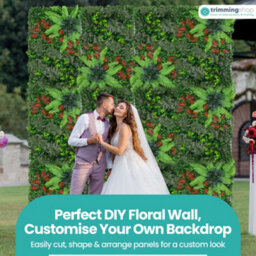 Neel Blue Artificial Green Grass Panel Backdrop, 60Cm X 40Cm, With Barries Flowers - thumbnail 8