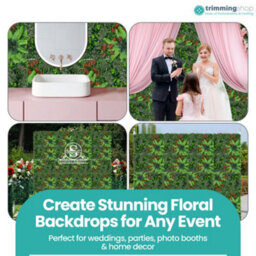 Neel Blue Artificial Green Grass Panel Backdrop, 60Cm X 40Cm, With Barries Flowers - thumbnail 9