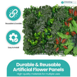 Neel Blue Artificial Green Grass Panel Backdrop, 60Cm X 40Cm, With Barries Flowers - thumbnail 7