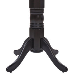 Wyld And Coco Casalux 100Cm Round Dining Table Black Rubberwood Vintage Pedestal With Four Curved Legs - thumbnail 5