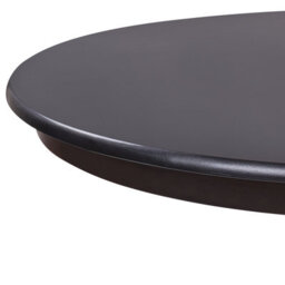 Wyld And Coco Casalux 100Cm Round Dining Table Black Rubberwood Vintage Pedestal With Four Curved Legs - thumbnail 3