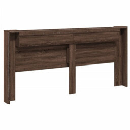 Berkfield Headboard Cabinet With Led Brown Oak 220X16.5X103.5 Cm - thumbnail 8