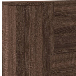 Berkfield Headboard Cabinet With Led Brown Oak 220X16.5X103.5 Cm - thumbnail 9