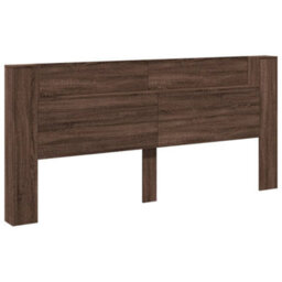 Berkfield Headboard Cabinet With Led Brown Oak 220X16.5X103.5 Cm - thumbnail 3