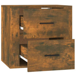 Berkfield Wall-Mounted Bedside Cabinet Smoked Oak 50X36X47 Cm - thumbnail 8