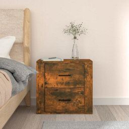 Berkfield Wall-Mounted Bedside Cabinet Smoked Oak 50X36X47 Cm - thumbnail 3