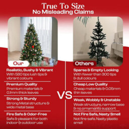 Klass Home Collection 5Ft Christmas Tree 580 Tips Lush Xmas Tree, Premium Pvc Realistic Artificial Christmas Tree With Metal Stand - thumbnail 5
