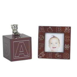 Juliana Wood Effect Money Box & Photo Frame Baby Gift Set - Abc Design - thumbnail 2