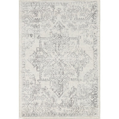 Livabliss Roma-Vintage Off-White Grey Charcoal Traditional Boho Living Dining Bedroom Rug 60 X 90 Cm Easy Care, Non Shedding - image 1