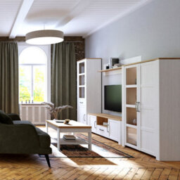Furniture To Go Bohol Narrow Display Cabinet Inc. 2X Led Lights In Riviera Oak/white - thumbnail 8