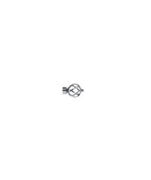 Unknown 28mm Fixed Length Metal Eyelet Curtain Pole Set In Chrome - Cage Finial, 270Cm - thumbnail 2