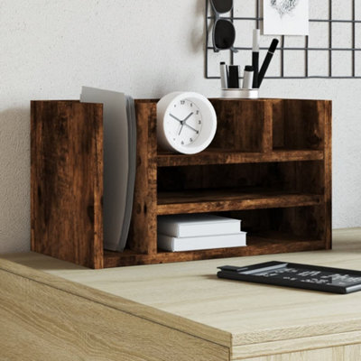 Walplus Desk Organiser Smoked Oak 44.5X24X25 Cm Engineered Wood - image 1