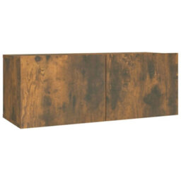 Berkfield 2 Piece Tv Cabinet Set Smoked Oak Engineered Wood - thumbnail 5
