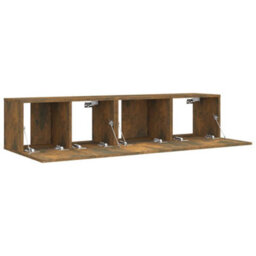 Berkfield 2 Piece Tv Cabinet Set Smoked Oak Engineered Wood - thumbnail 4