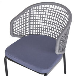 Beliani Set Of 2 Garden Chairs With Cushions Palmi Metal Grey - thumbnail 7
