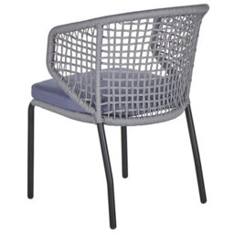 Beliani Set Of 2 Garden Chairs With Cushions Palmi Metal Grey - thumbnail 6