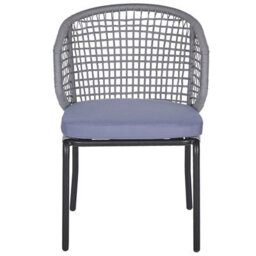 Beliani Set Of 2 Garden Chairs With Cushions Palmi Metal Grey - thumbnail 5