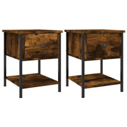 Berkfield Elegant Bedside Tables 2 Pcs Smoked Oak 34X35.5X45 Cm Engineered Wood - thumbnail 1