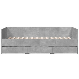 Berkfield Daybed With Drawers Without Mattress Concrete Grey 100X200 Cm - thumbnail 4