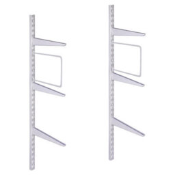 Afit Twin Slot Shelving Kit 4X320mm Brackets 2X430mm Uprights Heavy Duty Wall Mounted Shelving System Bookends - White - thumbnail 1