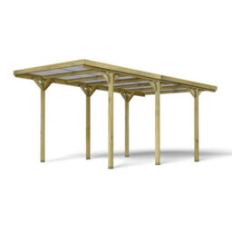 Cerland Jean Wooden Carport 3M X 5M Clear Roof With Galvanised Concrete-In Feet - thumbnail 4