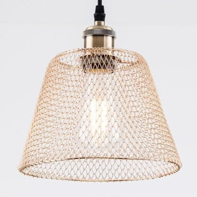 Harper Living Easy Fit Compact Vintage Metal Lampshade Gold Finish, 3 Different Colours, Ceiling Fitting Shade