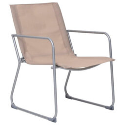 Berkfield 4 Piece Garden Lounge Set Fabric & Steel Taupe - thumbnail 8