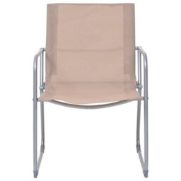 Berkfield 4 Piece Garden Lounge Set Fabric & Steel Taupe - thumbnail 7