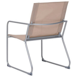 Berkfield 4 Piece Garden Lounge Set Fabric & Steel Taupe - thumbnail 9