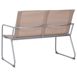 Berkfield 4 Piece Garden Lounge Set Fabric & Steel Taupe - thumbnail 4